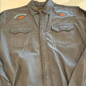 Howler Brothers Gray Shirt with Yellow Accents